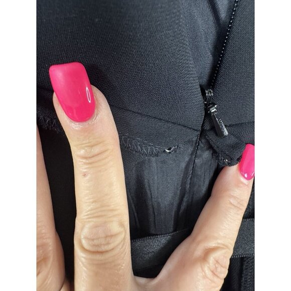 Liz Claiborne Black Tiered Ruffle Lace Dress 8 Soft Romantic Coquette Girl Prep - Picture 5 of 10